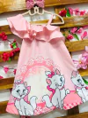 Vestido Gatinha Marie Rosa Babado infantil