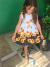 Vestido Girassol brancn e preto modelo Julia infantil