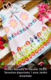 Vestido Jardim flores e casinhas laço infantil