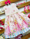 Vestido Rosa Barbie pérolas infantil