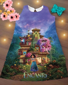 Vestido Encanto casa trapézio infantil