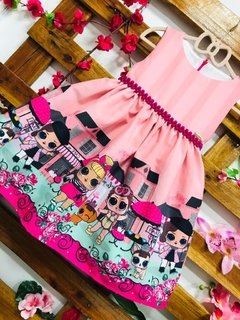 Vestido Lol Paris rosa pérolas infantil