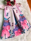 Vestido Pássaro laço modelo Manuella infantil