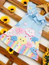 Vestido Chuva de amor barra colorida modelo valentina infantil