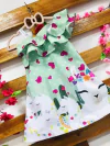 Vestido Lhama verde babado infantil