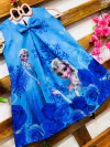 Vestido Frozen Azul Elsa laço infantil