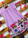 Vestido lol roxo poa rosa infantil