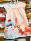 Vestido Metoo Laranja manga pompom infantil
