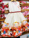 Vestido Circo vermelho com branco modelo Júlia