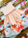 Vestido Metoo laranja perolas infantil
