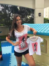 T shirt Bulldog Francês fundo rosa mãe e filha