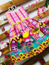 Vestido lol xadrez bandeirinhas perolas infantil