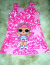 Vestido lol trapézio pink estrela infantil