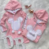 Vestido Moletinho Rosa mickey mãe e filha