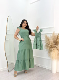 Vestido 3 Marias Verde longo mãe e filha - comprar online