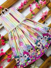 Vestido colorido lol e flores perolas infantil