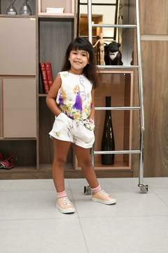 Conjunto Rapunzel Bege infantil modelo sofia