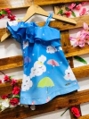 Vestido Nuvem Azul escuro chuva de amor modelo valentina infantil