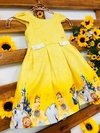 Vestido a Bela e a Fera amarelo modelo Gabi