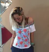 T shirt flamingo quadriculado azul mãe e filha