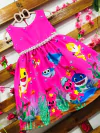 Vestido Baby Shark Pink pérolas infantil