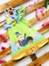 Vestido Mundo Bita verde babado infantil