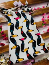 Vestido Tucanos branco manga amarra infantil
