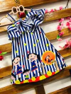 Vestido listrado show da Luna babado infantil