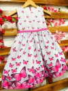 Vestido Borboletas barra rosa modelo Júlia
