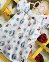 Vestido Frozen Elsa e Ana Espelhos manga Pompom infantil