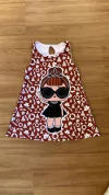 Vestido trapézio lol óculos Natal infantil