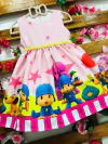 Vestido pocoyo rosa pérolas infantil