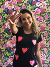 T shirt cinco corações neon mãe e filha
