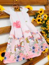 Vestido Carrossel flores barra modelo Gabi infantil
