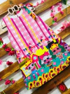 Vestido Lol Xadrez bandeirinhas laço ombro infantil