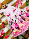 Vestido Minnie Rosa Poa lacinhos infantil