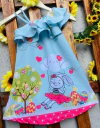 Vestido Coelho azul balança modelo Valentina infantil