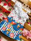 Vestido Galinha Pintadinha flores poa modelo Valentina infantil