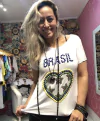 T shirt Brasil coração e estrela mãe e filha