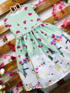 Vestido Lhama verde pérolas infantil