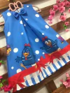 Vestido galinha pintadinha azul laço