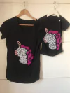 T shirt unicórnio crista rosa pink