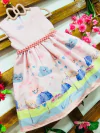 Vestido Chuva de amor Rosa Pérolas infantil