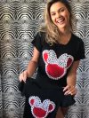 T shirt minnie neon mãe e filha