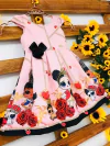 Vestido Lol rosas vermelhas modelo Gabi infantil
