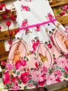 Vestido Coelho Borboleta flores pérolas infantil