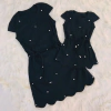 Vestido preto pérolas salpico mãe e filha