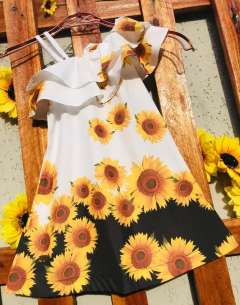 Vestido Girassol preto e branco modelo valentina infantil
