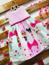 Vestido Lol Surprise laço pink pérolas infantil