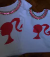 T shirt barbie sombra rosa mãe e filha